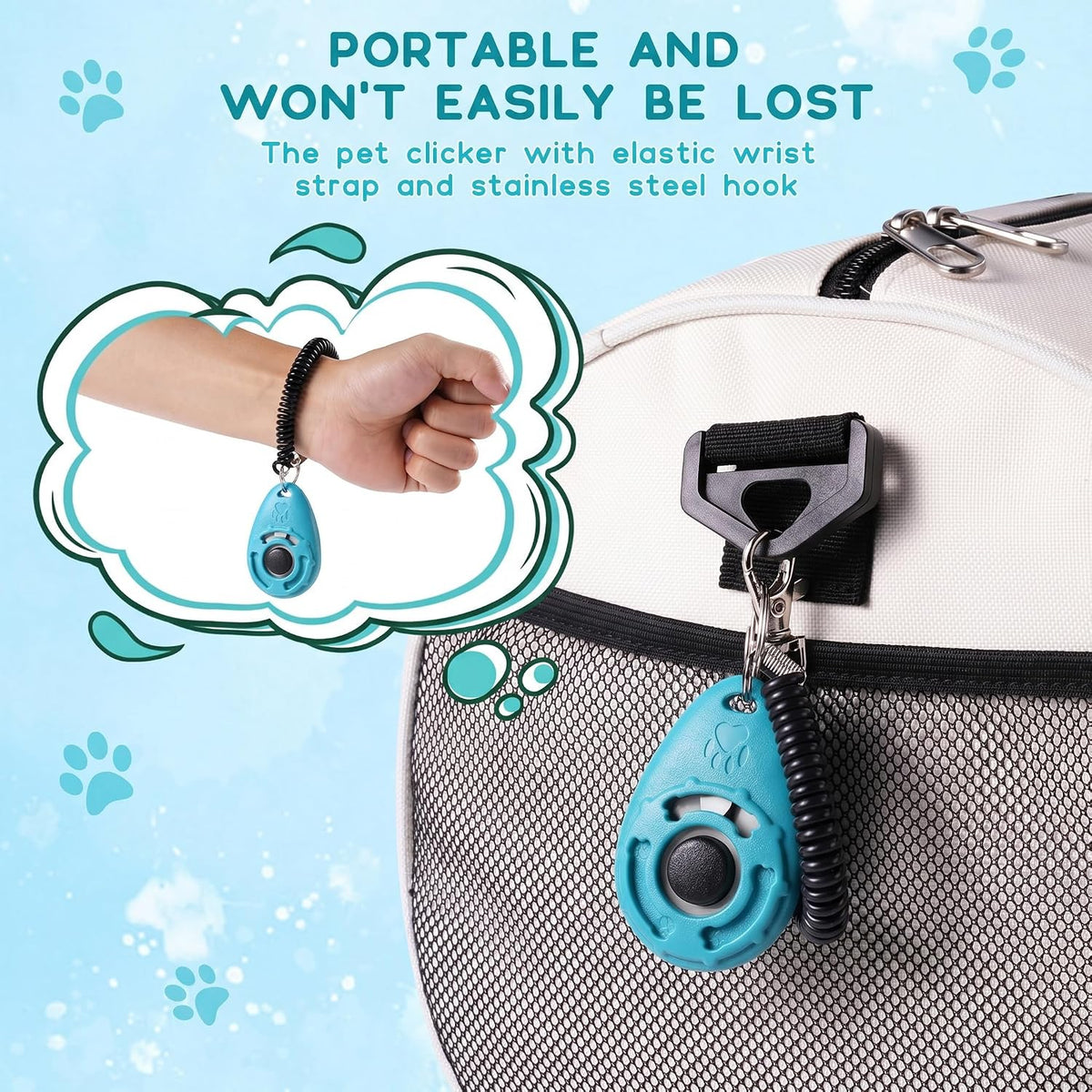 Ultimate Clicker Training Tool for Dogs, Cats, Birds, and Horses – Includes Wrist Strap & Keyring for Effortless Training!