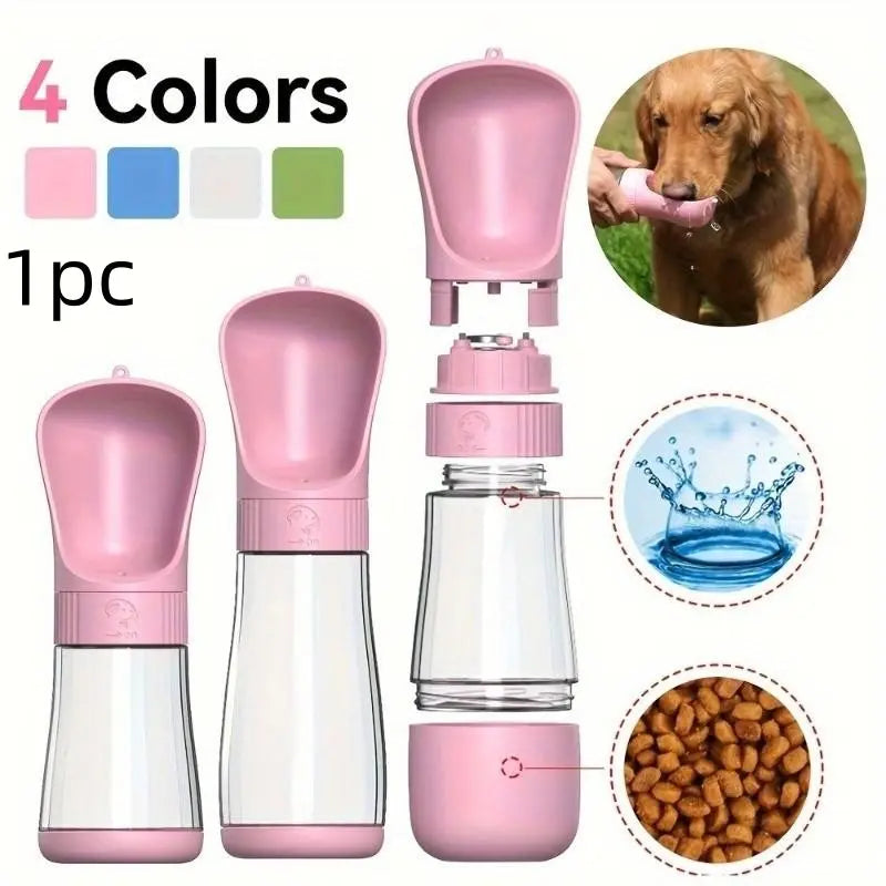 Ultimate Pet Travel Water Cup: 320ML Water Tank & 170ML Food Container – Leak-Proof, Rotatable Design for On-the-Go Hydration and Feeding!