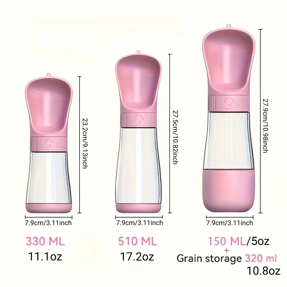Ultimate Pet Travel Water Cup: 320ML Water Tank & 170ML Food Container – Leak-Proof, Rotatable Design for On-the-Go Hydration and Feeding!