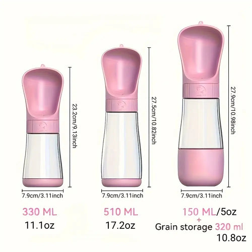 Ultimate Pet Travel Water Cup: 320ML Water Tank & 170ML Food Container – Leak-Proof, Rotatable Design for On-the-Go Hydration and Feeding!