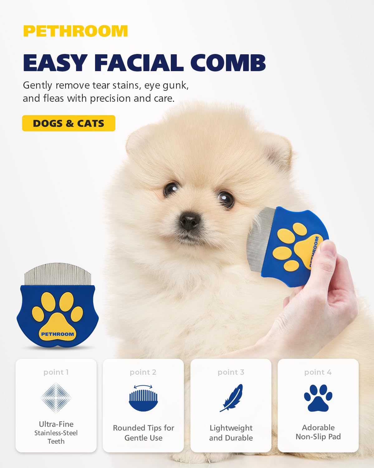 Ultimate Premium Stainless Steel Eye Comb – Your Pet's Best Tear Stain Solution
