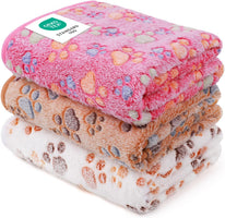 Cozy 3-Pack Fleece Dog Blankets - Soft & Stylish Throws for Pets