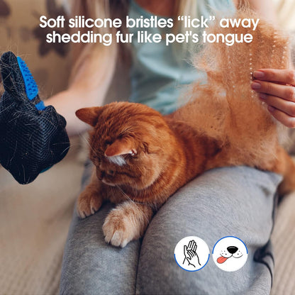 Transform Your Pet's Grooming Experience with the Ultimate Pet Hair Removal Glove - 255 Silicone Tips for Effortless Shedding - 1 Pair in Blue