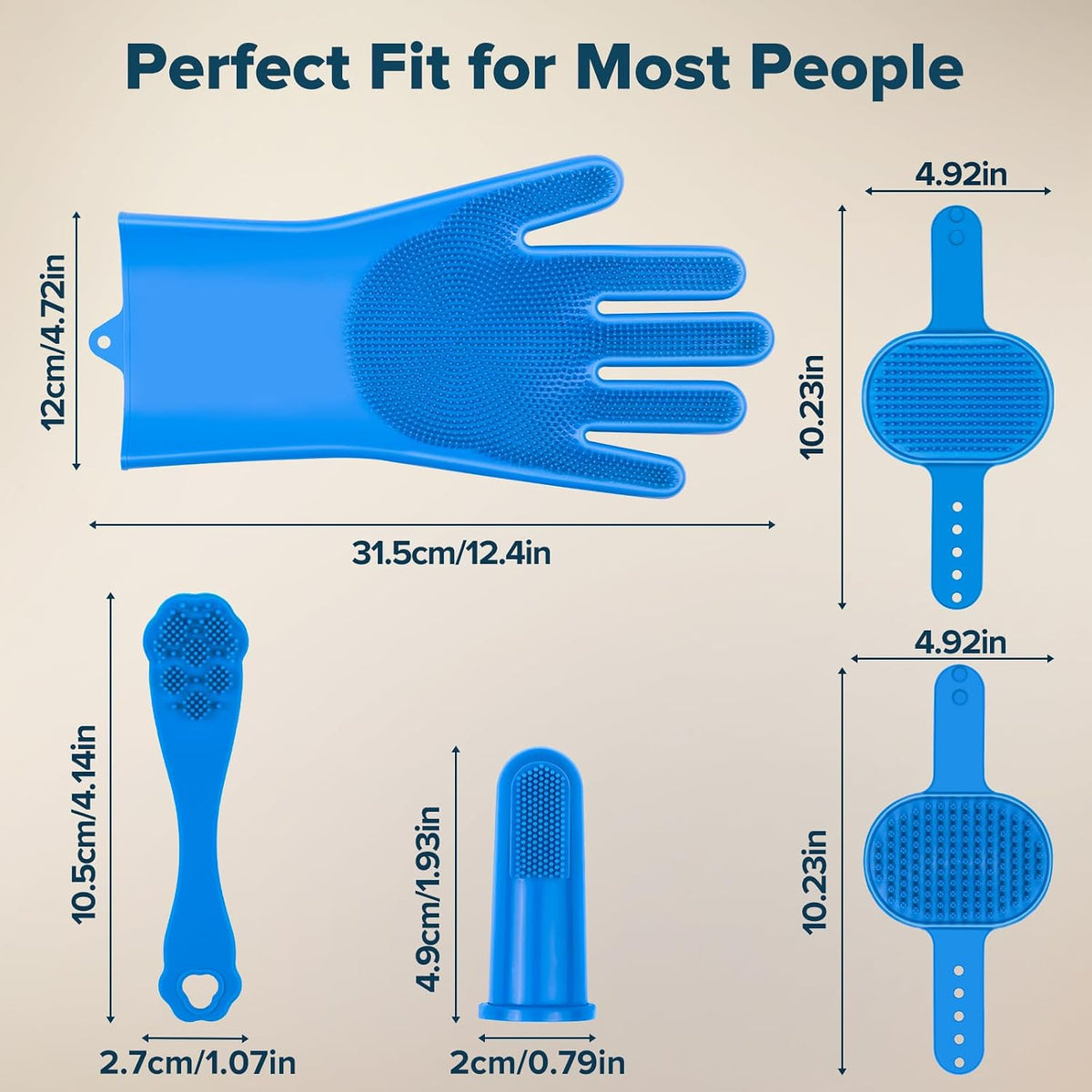 Transform Bath Time with Our Ultimate 6PCS Pet Grooming & Bath Kit for Dogs and Cats – Includes Washing Gloves, Bath Brushes, and More in Navy Blue