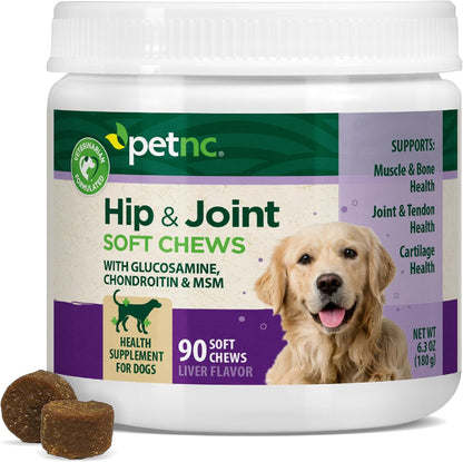 Delicious Liver-Flavored Hip and Joint Soft Chews for Dogs - 90 Count, Ultimate Mobility Support
