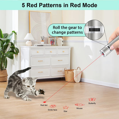 Endless Fun for Your Feline: Rechargeable Cat Toy with 3 Light Modes & 5 Engaging Patterns!