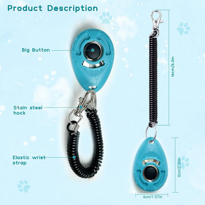 Ultimate Clicker Training Tool for Dogs, Cats, Birds, and Horses – Includes Wrist Strap & Keyring for Effortless Training!