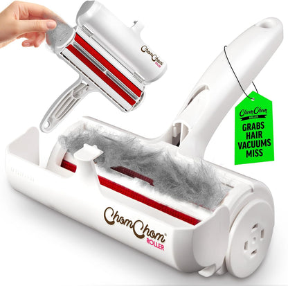 Ultimate Pet Hair Remover – Reusable Lint Roller for Effortless Cleaning of Cat & Dog Hair on Furniture, Carpets, Cars, and Bedding – Eco-Friendly & Portable (White Classic)
