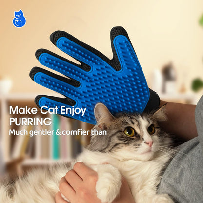 Transform Your Pet's Grooming Experience with the Ultimate Pet Hair Removal Glove - 255 Silicone Tips for Effortless Shedding - 1 Pair in Blue