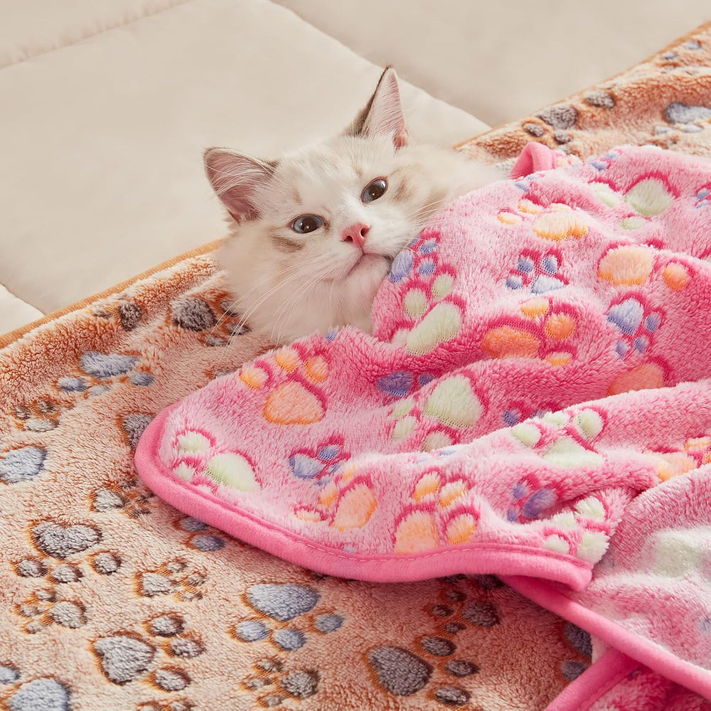 Cozy 3-Pack Fleece Dog Blankets - Soft & Stylish Throws for Pets