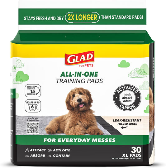 Extra Large Charcoal Dog Training Pads - 30 Count for Ultimate Odor Control and Protection