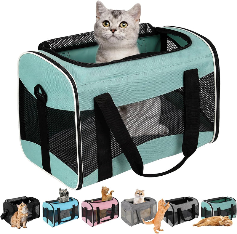 Ultimate Comfort Pet Carrier for Cats & Small Dogs - Airline Approved, Spacious Design (17"x11"x11")