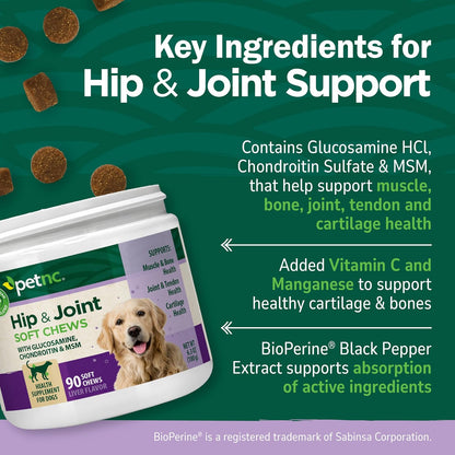 Delicious Liver-Flavored Hip and Joint Soft Chews for Dogs - 90 Count, Ultimate Mobility Support