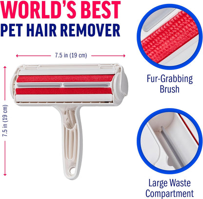 Ultimate Pet Hair Remover – Reusable Lint Roller for Effortless Cleaning of Cat & Dog Hair on Furniture, Carpets, Cars, and Bedding – Eco-Friendly & Portable (White Classic)