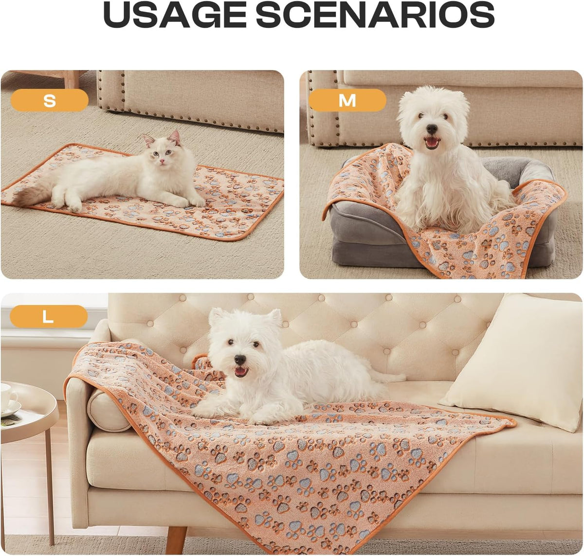Cozy 3-Pack Fleece Dog Blankets - Soft & Stylish Throws for Pets