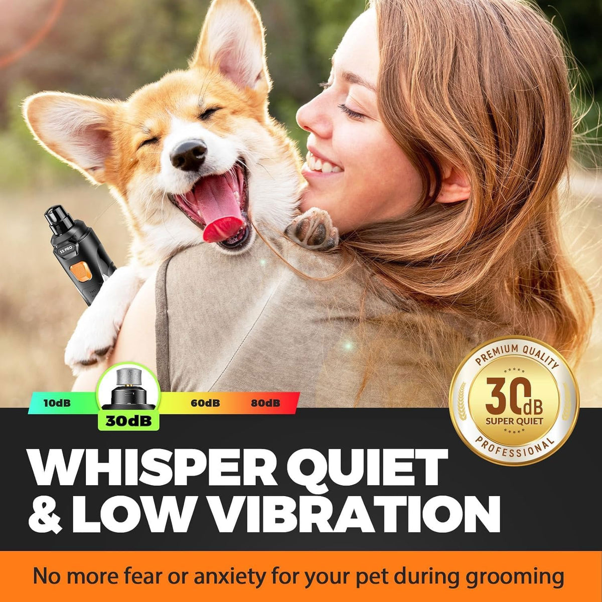 Whisper-Quiet Nail Grinder: The Ultimate Stress-Free Grooming Solution for Your Pets