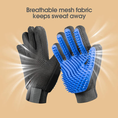 Transform Your Pet's Grooming Experience with the Ultimate Pet Hair Removal Glove - 255 Silicone Tips for Effortless Shedding - 1 Pair in Blue