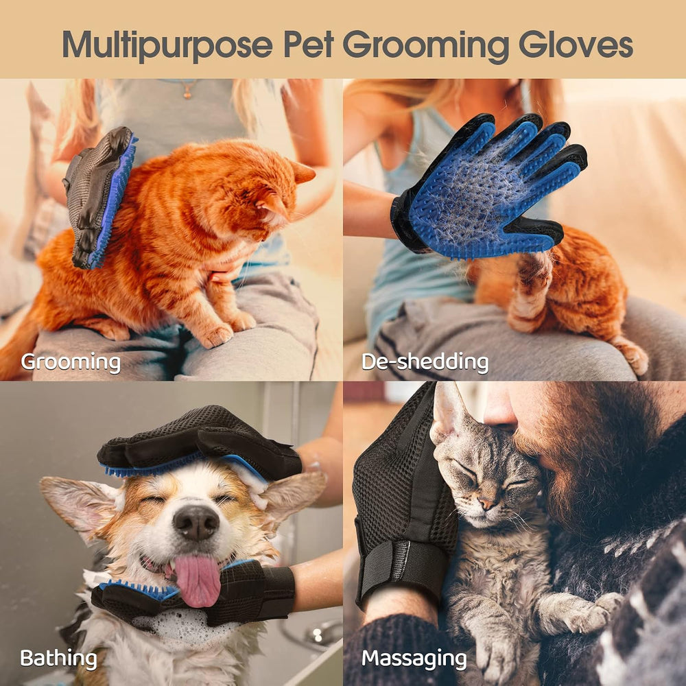 Transform Your Pet's Grooming Experience with the Ultimate Pet Hair Removal Glove - 255 Silicone Tips for Effortless Shedding - 1 Pair in Blue