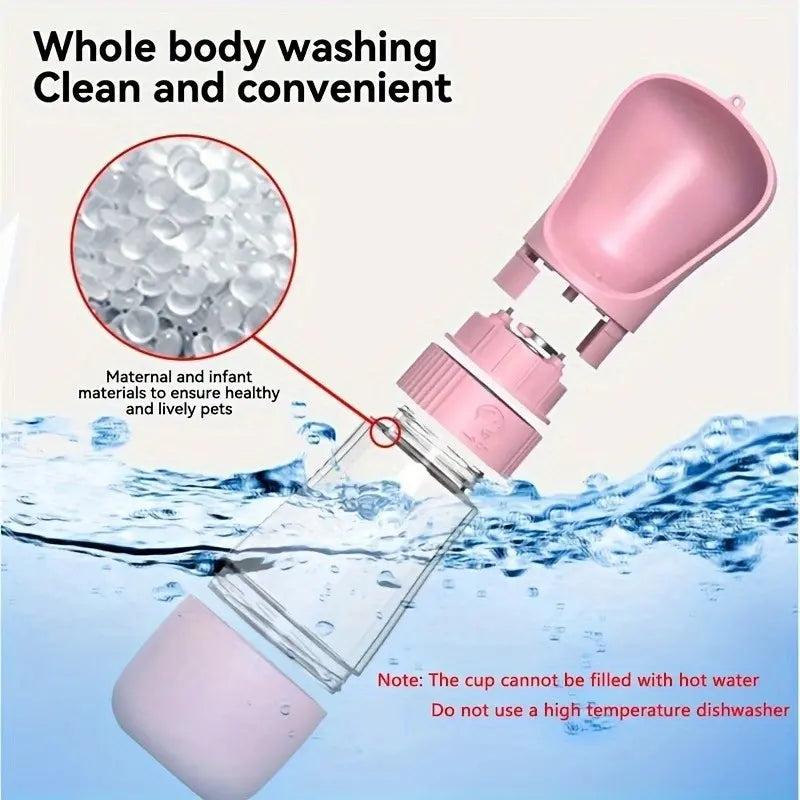 Ultimate Pet Travel Water Cup: 320ML Water Tank & 170ML Food Container – Leak-Proof, Rotatable Design for On-the-Go Hydration and Feeding!
