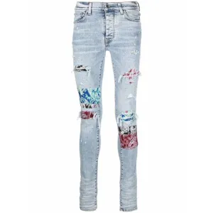 Amiri Distressed Bandana Skinny Jeans 'Blue'