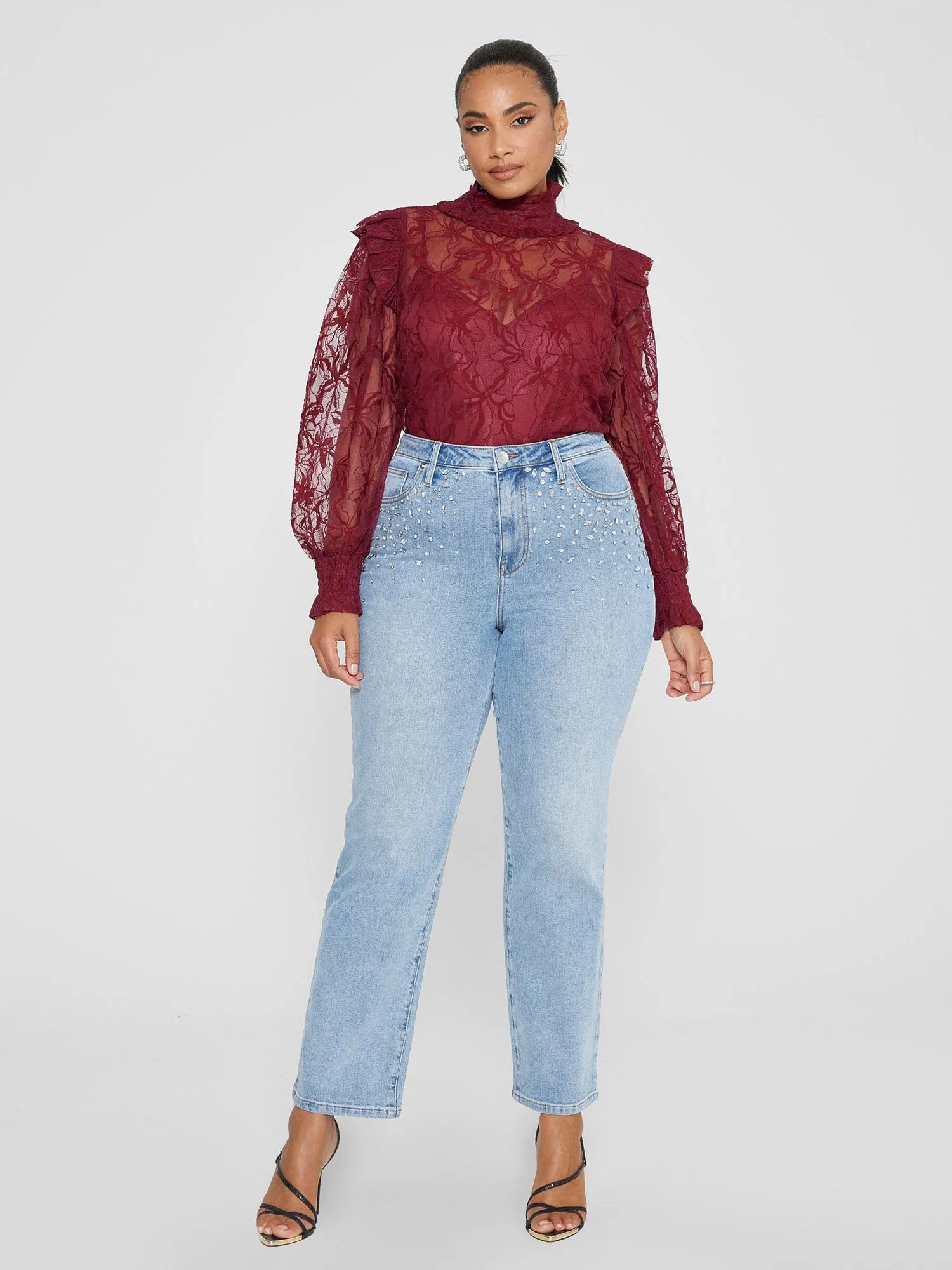 Ashlea High Neck Lace Blouse