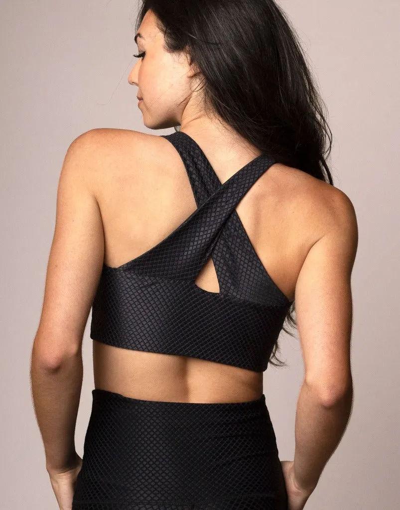 Black Diamonds Jacquard Crop