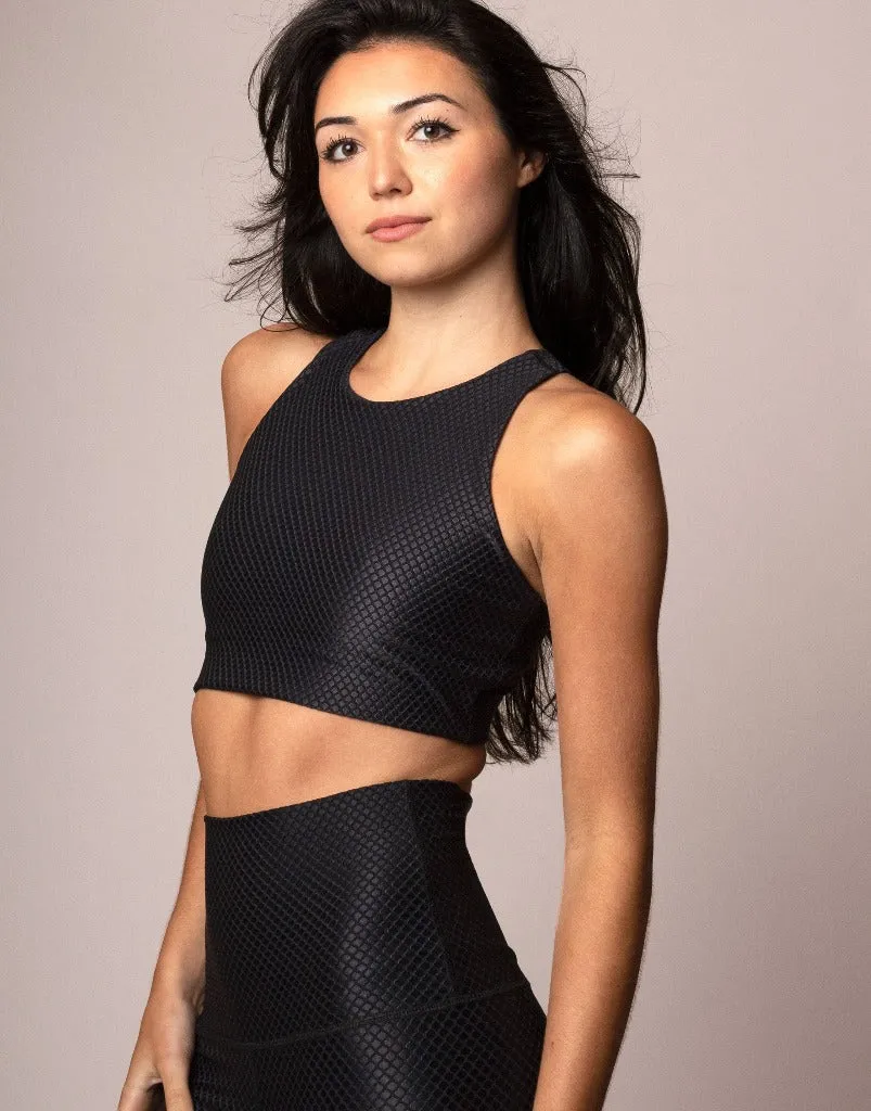 Black Diamonds Jacquard Crop