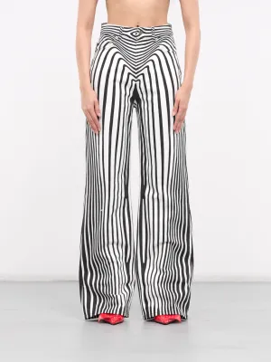 Body Morphing Print Pants (24-25-JE1421-D012-WHITE-BLACK)