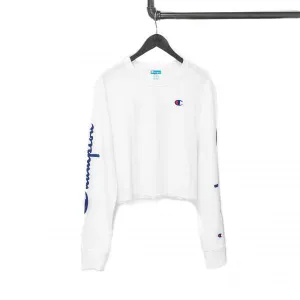 CHAMPION - Women - Crop Boyfriend L/S Tee - White