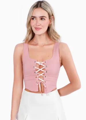 Crop top de tiras con ojaletes - SAFIRA