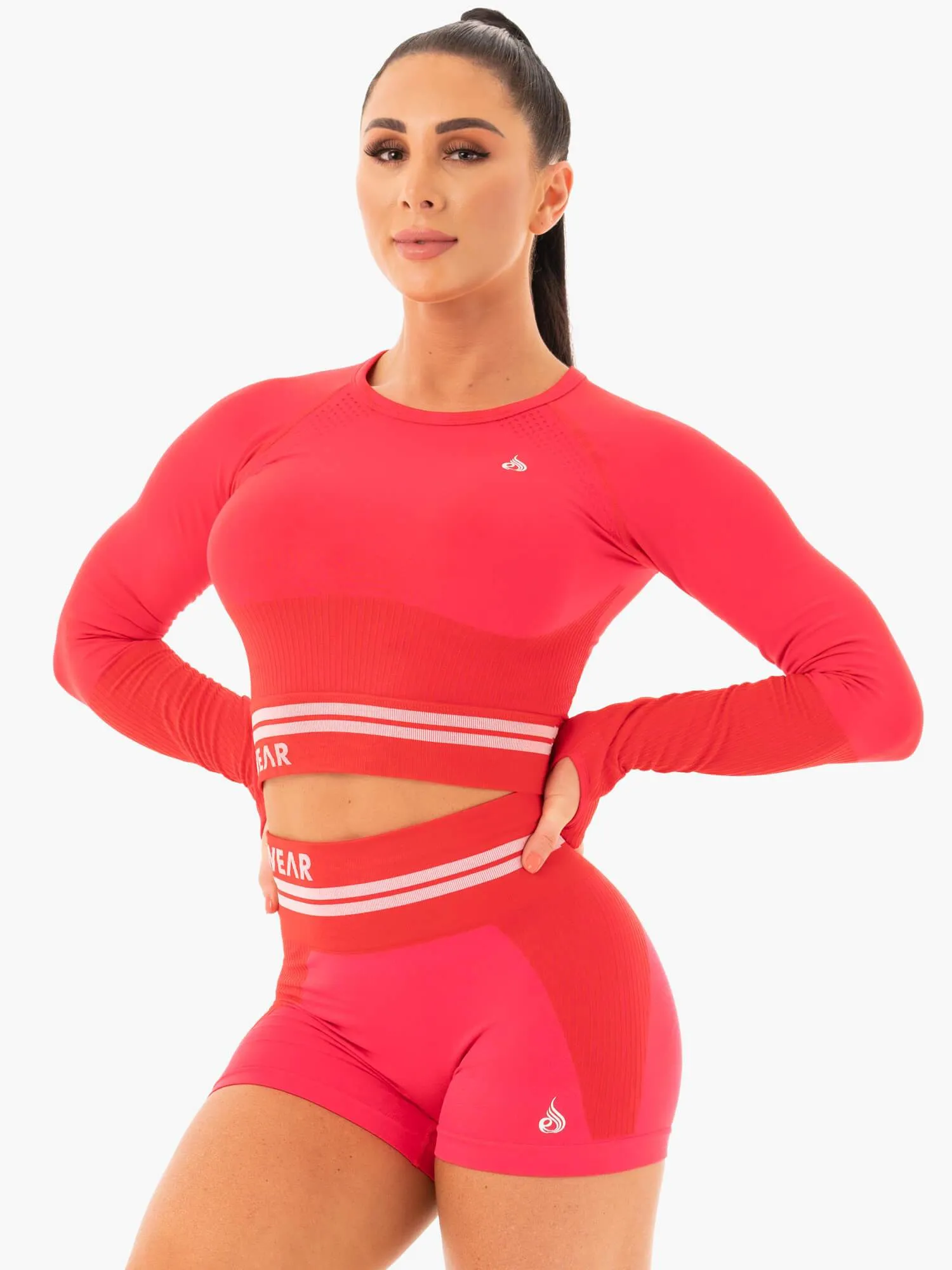 Freestyle Seamless Long Sleeve Crop - Red