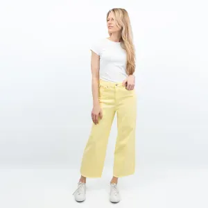 M&S High Waisted Crop Wide Leg Yellow Denim Jeans