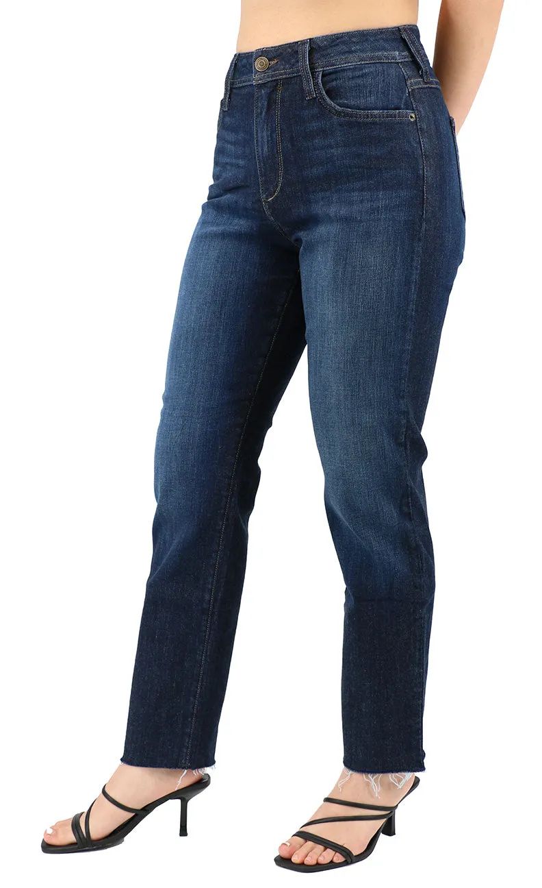 Rose Relaxed Straight Leg Crop Dark Wash