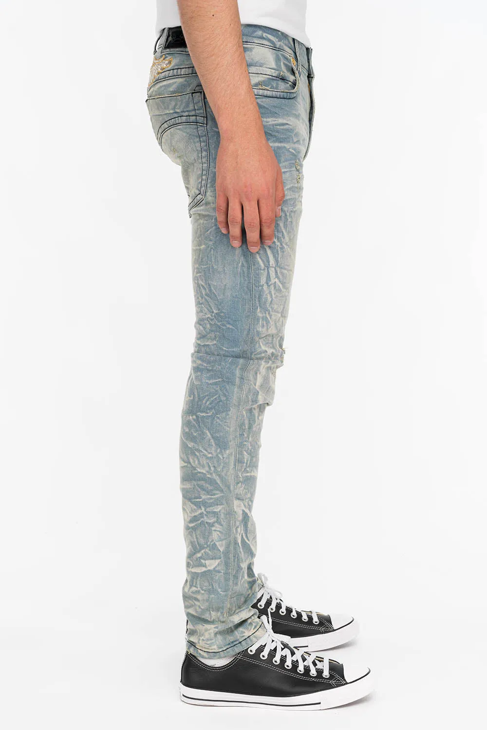 ROYAL CROWN SKINNY MENS JEANS IN VINTAGE BLUE