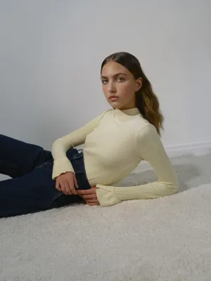 Silky knit ivory top