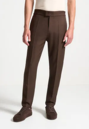 Slim Fit Tailored Trousers - Brown