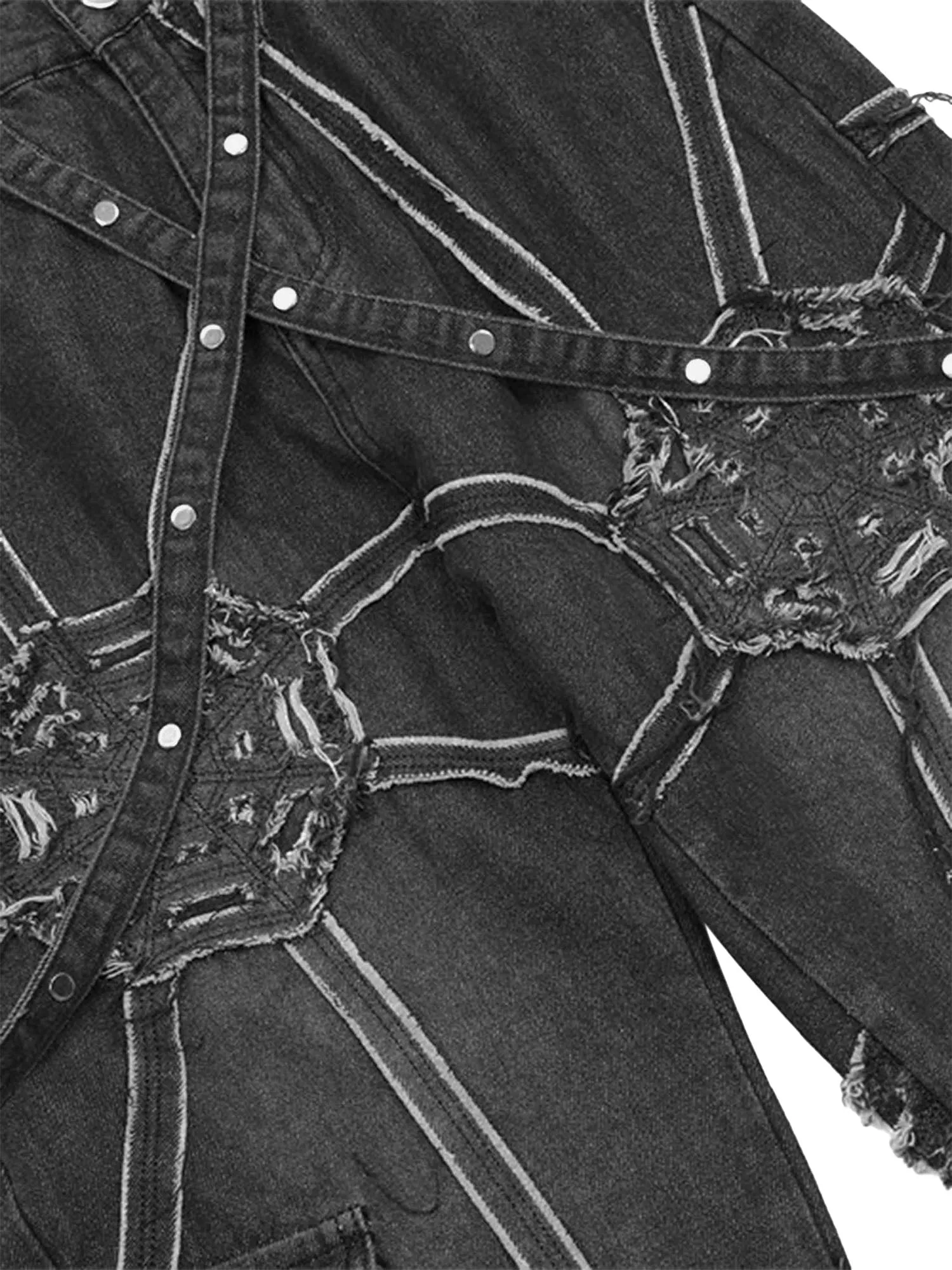 Thesupermade High Street Hip-Hop Spider Web Denim Pants-1512